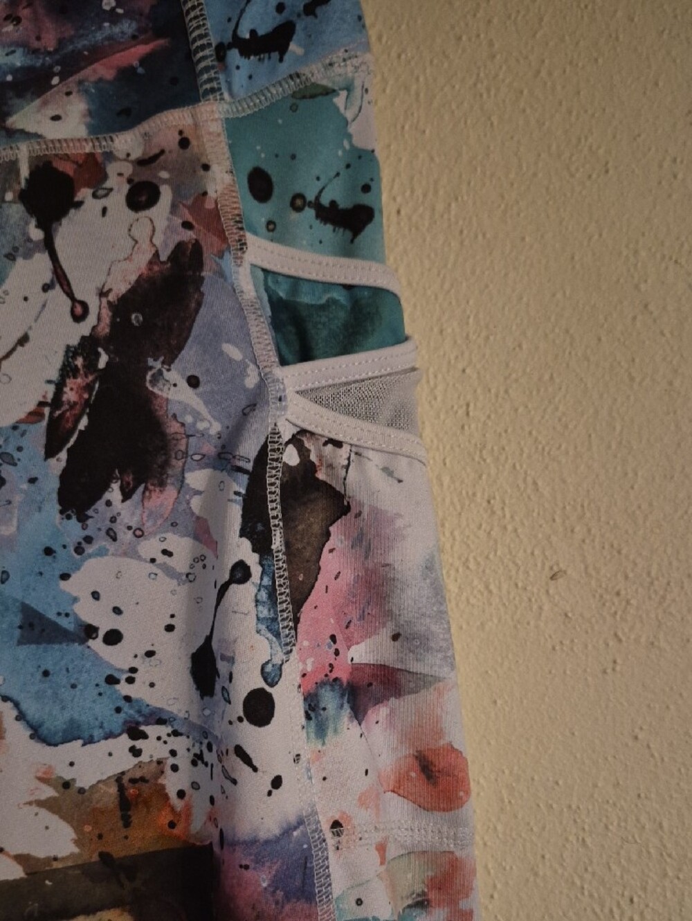 Womena Multicolor Watercolor Print Yoga Leggings - Picture 3 of 7